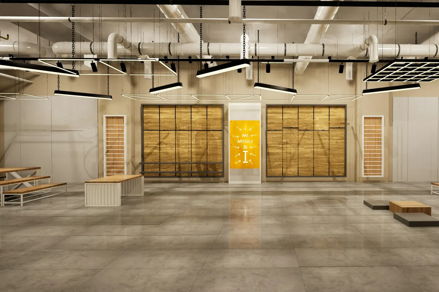 Polished concrete floor in a dry indoor space