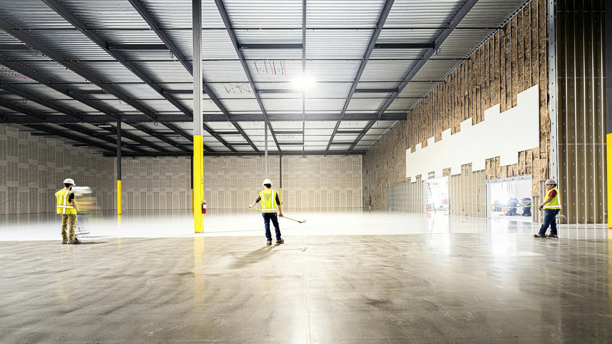 Burnished concrete floor finished by Clutch Construction