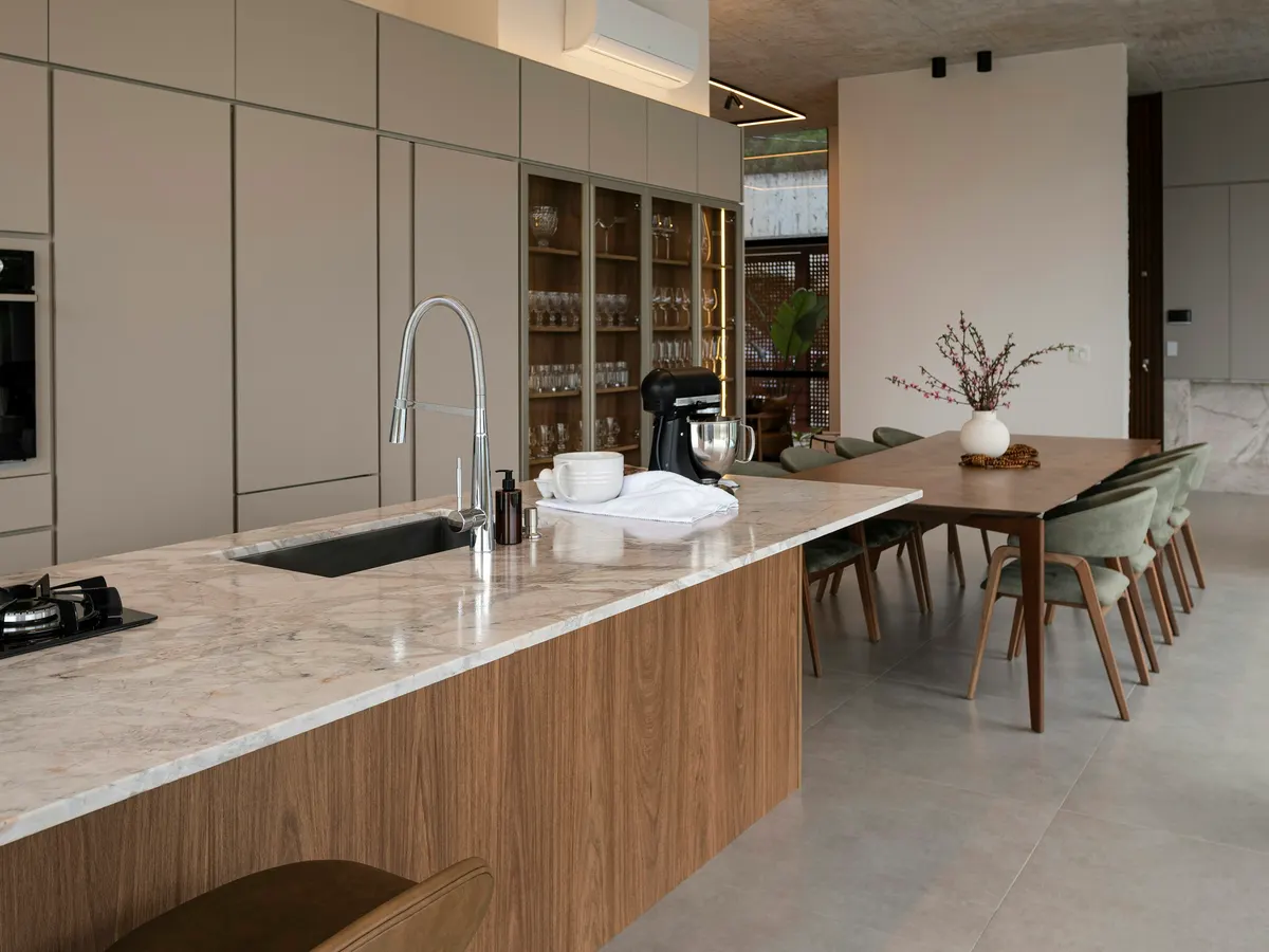 Polished concrete benchtop