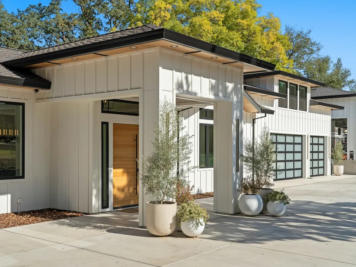 Honed concrete driveway