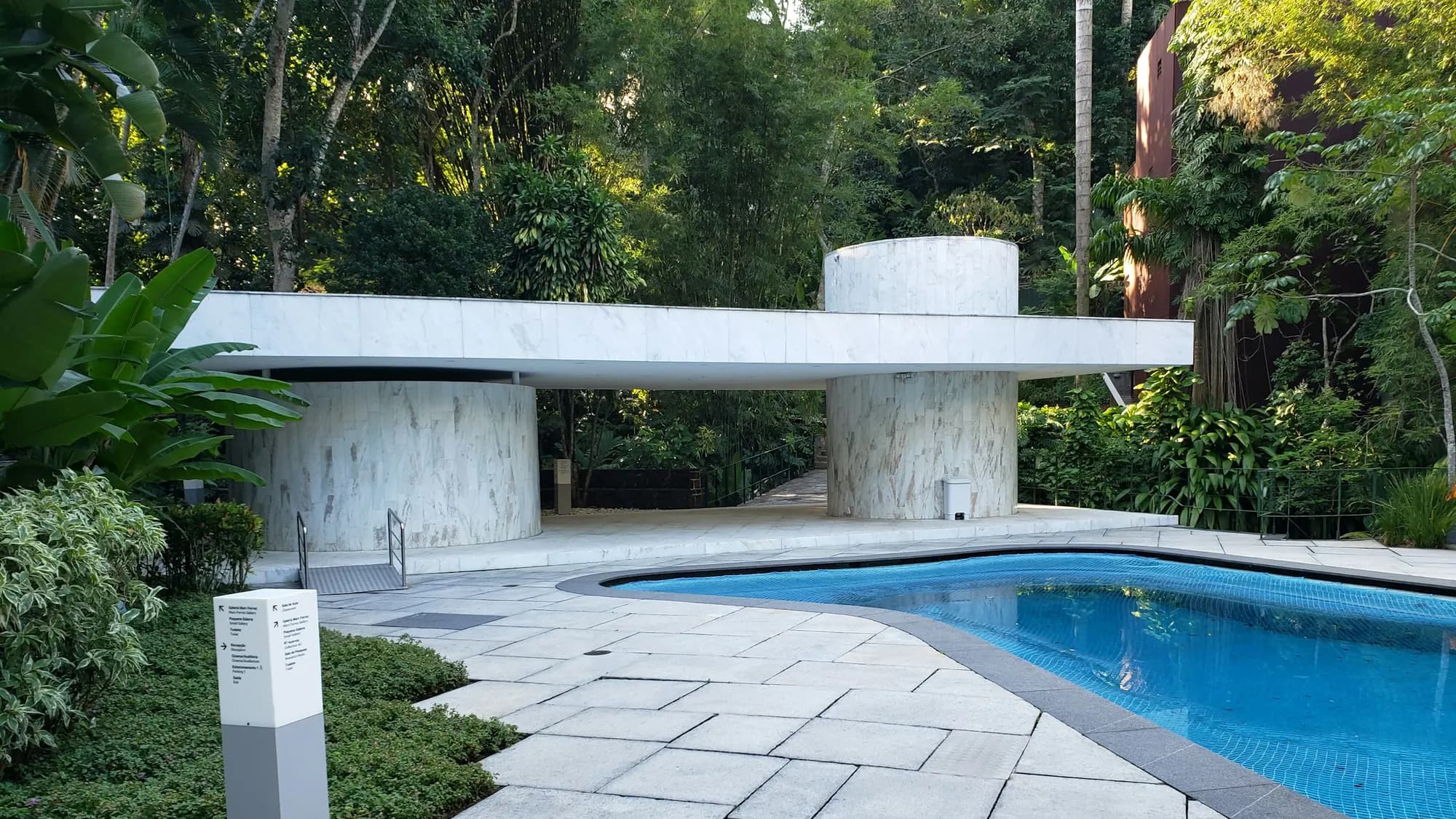 Honed concrete pool surround in the South West